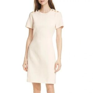 NWT Club Monaco Button Shoulder White Robe Dress Size 6